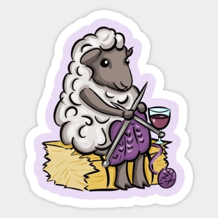 Knitting Sheep Sticker